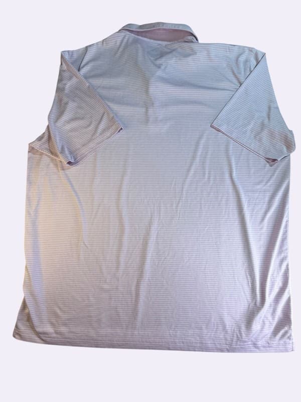 Callaway Opti-Dri Mens XXL Purple White Striped Short Sleeve Golf Polo Shirt - Thumbnail 4