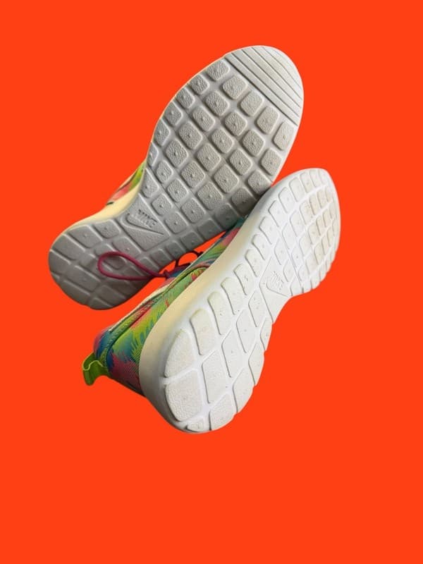 Nike Roshe One Print GS Pink Blast Electric Green Multi-Color 677784-607 - Thumbnail 8