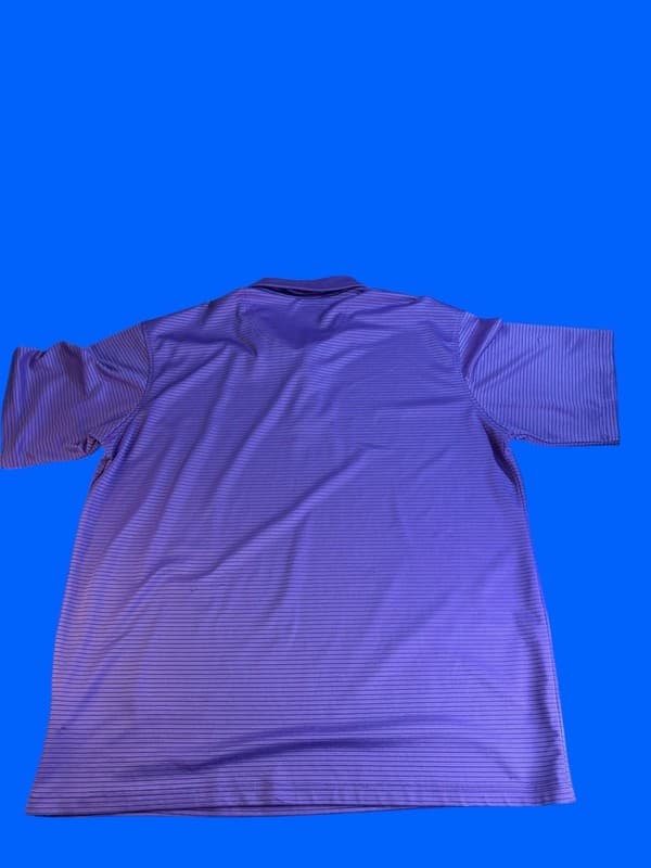 Pebble Beach Performance Men's XXL Purple Striped Short Sleeve Golf Polo - Thumbnail 2
