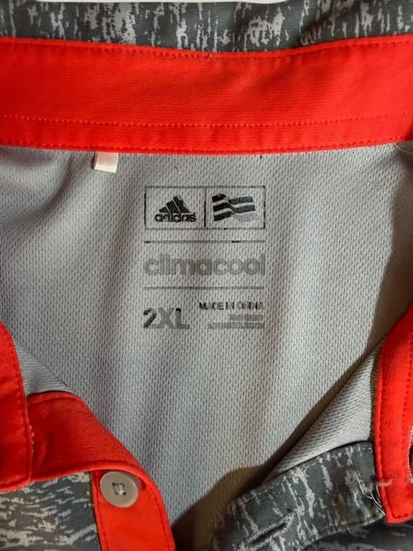Adidas Climacool Men's 2XL Colorblock Short Sleeve Golf Polo Shirt Gray - Thumbnail 3