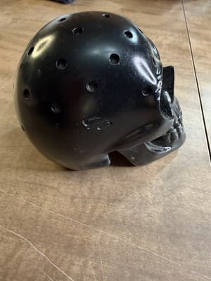 Black Skull Paperweight Solid Heavy Gothic Desk Decor Sculpture Figurine - Thumbnail 5