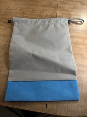 ResMed CPAP Travel Carry Bag Drawstring Storage Pouch Gray Blue Mesh Interior - Thumbnail 2