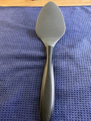 PIC Silicone Flexible Spatula Turner Gray Black Handle Kitchen Cooking Tool - Image 1