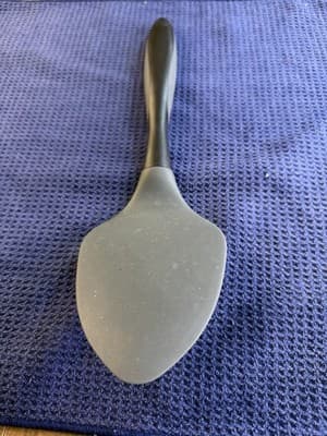 PIC Silicone Flexible Spatula Turner Gray Black Handle Kitchen Cooking Tool - Thumbnail 2