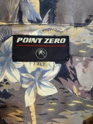 Point Zero Hawaiian Tropical Floral Print Button Up Shirt Mens XLT Short Sleeve - Thumbnail 3