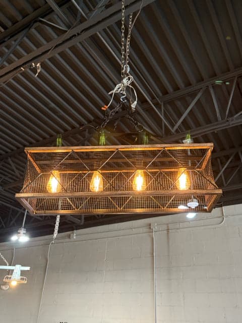 Industrial Linear 4 Light Chandelier - Image 1