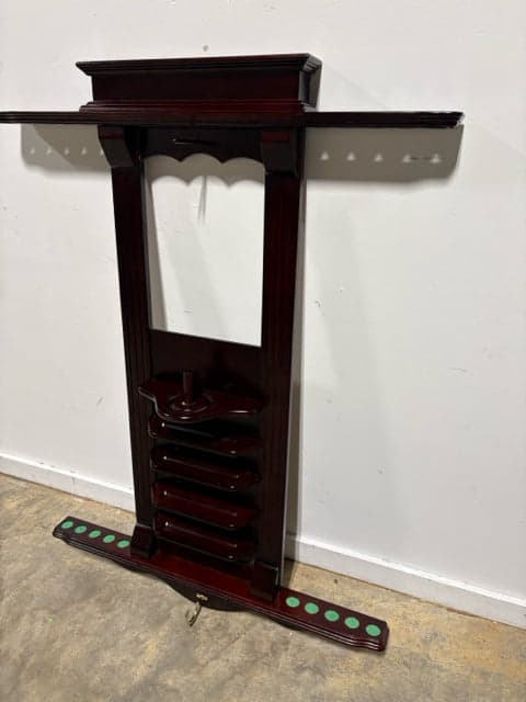 Wooden Pool Cue Wall Mount Storage Rack - Thumbnail 2