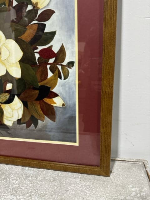 Magnolia Floral Artwork In Wooden Frame - Thumbnail 2