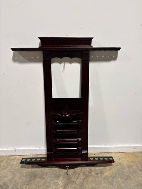 Wooden Pool Cue Wall Mount Storage Rack - Image 1