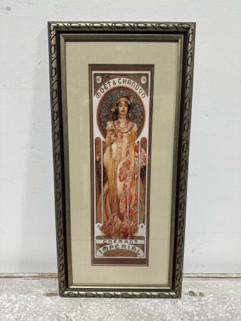 "Moet And Chadon" Gold Framed Artwork - Image 1
