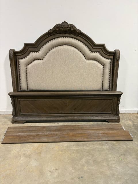 King Ashley Charmond Upholstered King Sleigh Bedframe - Image 1