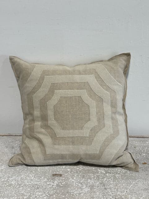 Embroidered Linen Down Pillow - Image 1