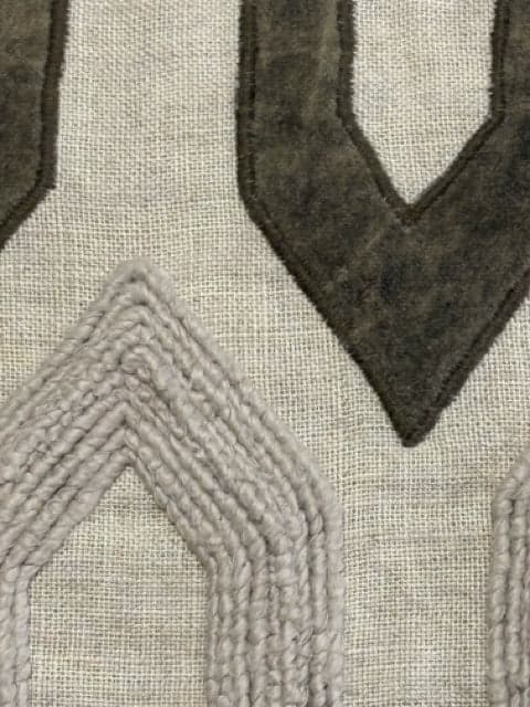Grey And Beige Geometric Down Pillow - Thumbnail 3