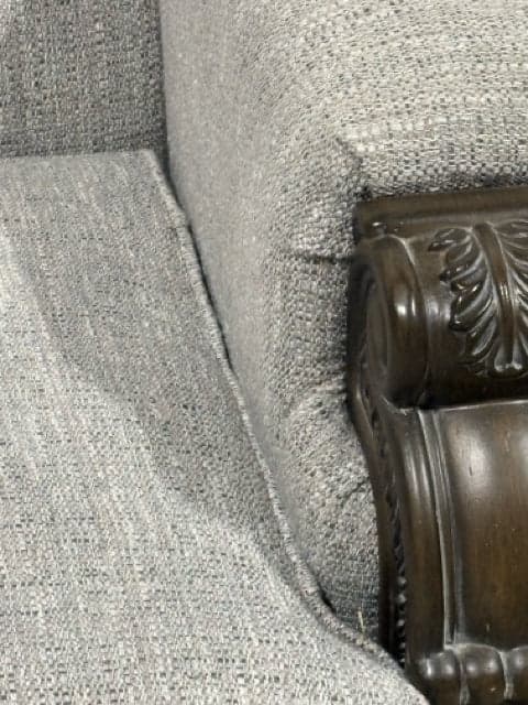 Ashley Sylewood Grey Linen Chair With Wooden Detail And Ottoman - Thumbnail 5