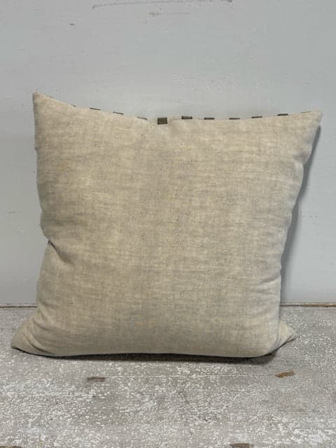 Grey And Beige Geometric Down Pillow - Thumbnail 2