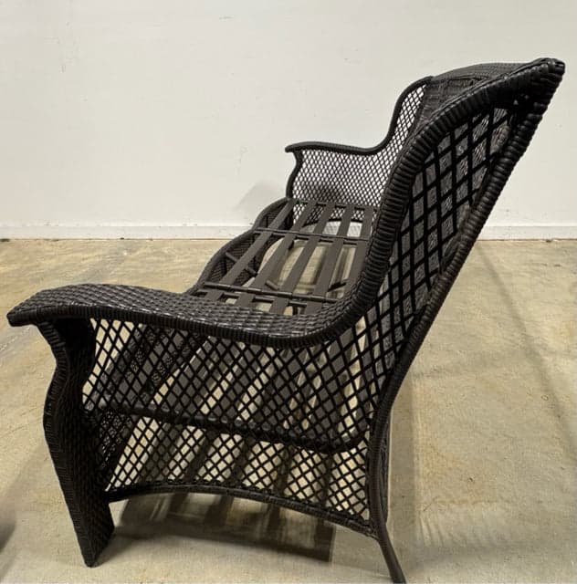 Outdoor Patio Sofa with Gray Striped Cushion - Thumbnail 2