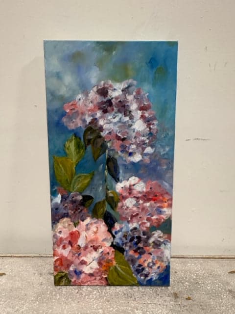 Original Hydrangea Canvas Painting - Image 1