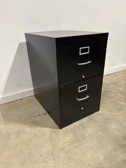 Black Metal 2-Drawer File Cabinet - Thumbnail 3