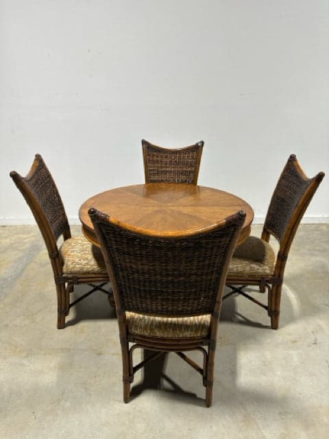 Lexington Home Round Wooden Extension Dining Table & 4 Chairs - Image 1