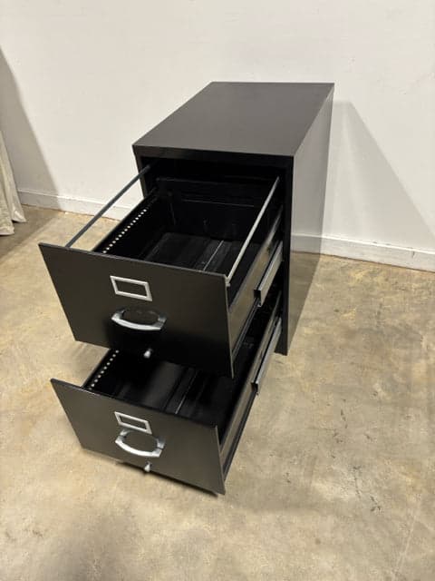 Black Metal 2-Drawer File Cabinet - Thumbnail 4