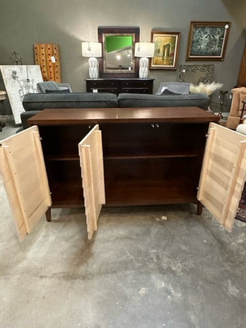 Thomasville Two-Tone Wood 3-Door Cabinet - Thumbnail 4