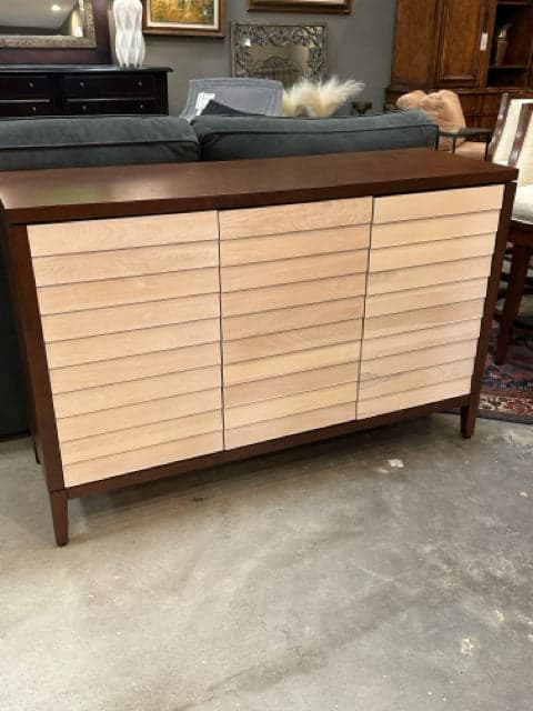 Thomasville Two-Tone Wood 3-Door Cabinet - Image 1