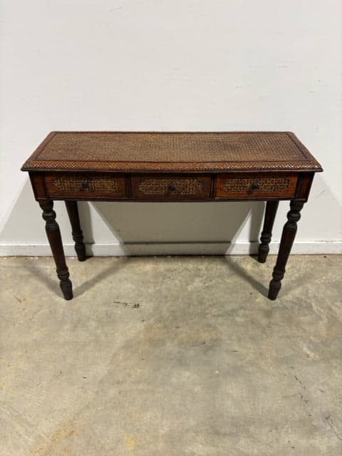 Wood & Ratan Console Table - Thumbnail 2