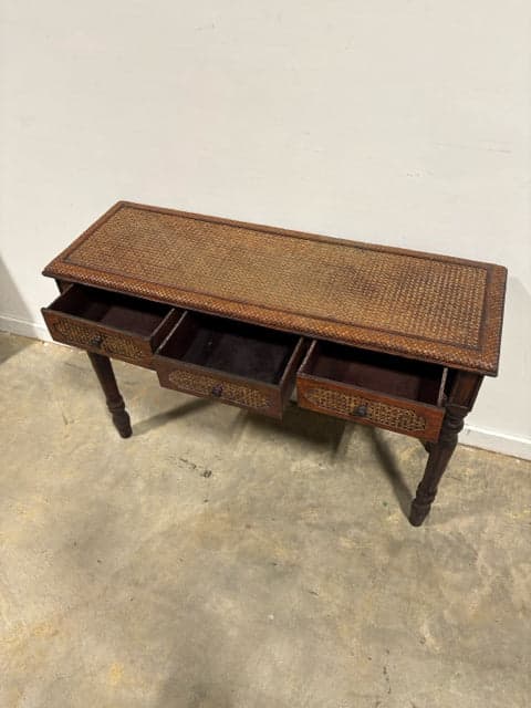 Wood & Ratan Console Table - Thumbnail 3