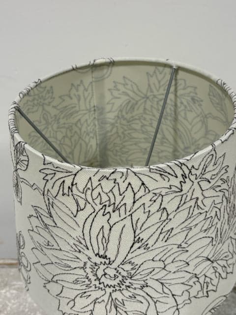 Taupe Embroidered Shade Table Lamp - Thumbnail 2