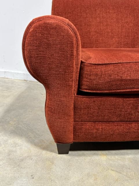 Norwalk Red Upholstered Chair with Ottoman - Thumbnail 3