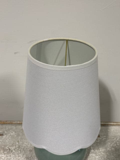 Aqua Base Table Lamp with White Scallop Shade - Thumbnail 2