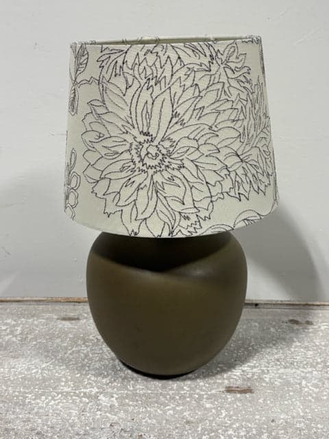 Taupe Embroidered Shade Table Lamp - Image 1