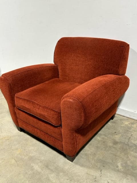 Norwalk Red Upholstered Chair with Ottoman - Thumbnail 4