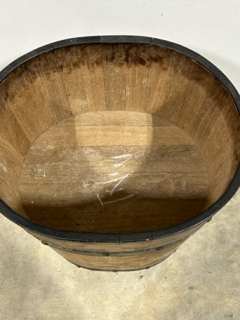 Antique Laquer Wooden Rice Barrel - Thumbnail 3