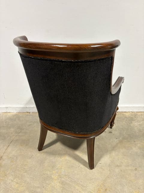 Black And Gold Accent Chair With Wooden Frame - Thumbnail 3