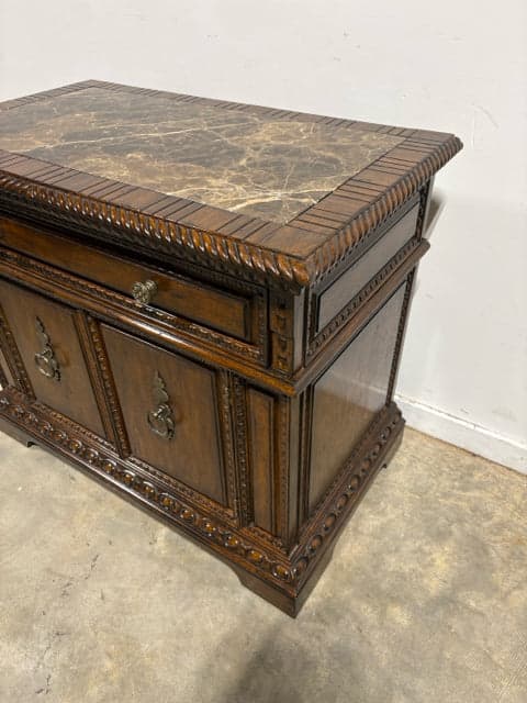 Marge Carson Night Stand with Marble Inlay - Thumbnail 2