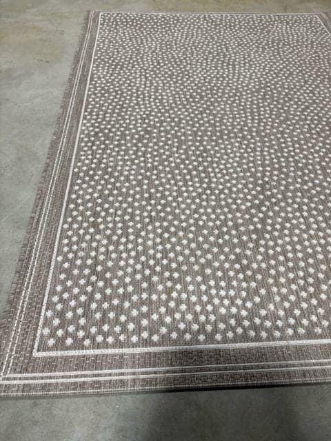 4 X 5.5' Ballard Designs Marina Tan And Cream Indoor Outdoor Rug - Thumbnail 2