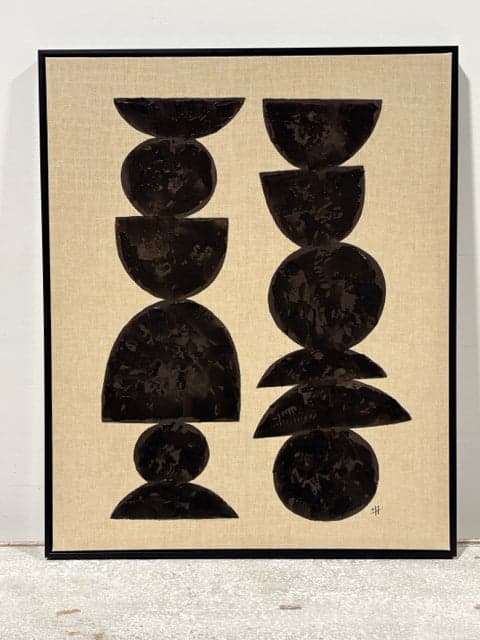 Black Shapes II in Black Frame Wall Art - Image 1