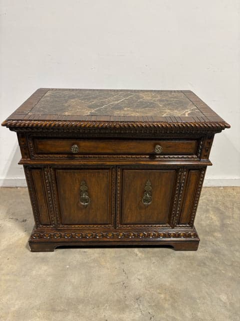 Marge Carson Night Stand with Marble Inlay - Image 1