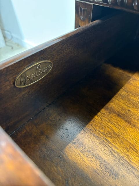 Marge Carson Night Stand with Marble Inlay - Thumbnail 3