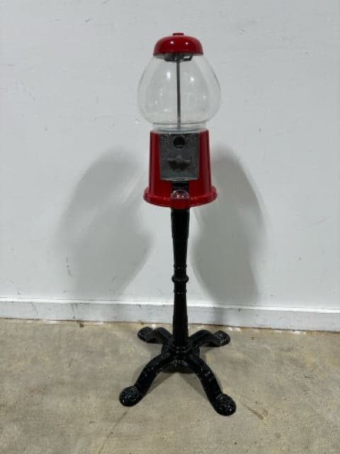 Gumball Machine on Black Metal Stand - Image 1