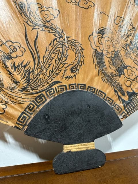 Decorative Asian Paper Wall Fan - Thumbnail 2