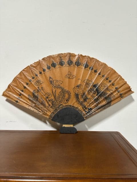 Decorative Asian Paper Wall Fan - Image 1