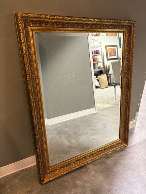 Beveled Gold Filigree Miror - Image 1