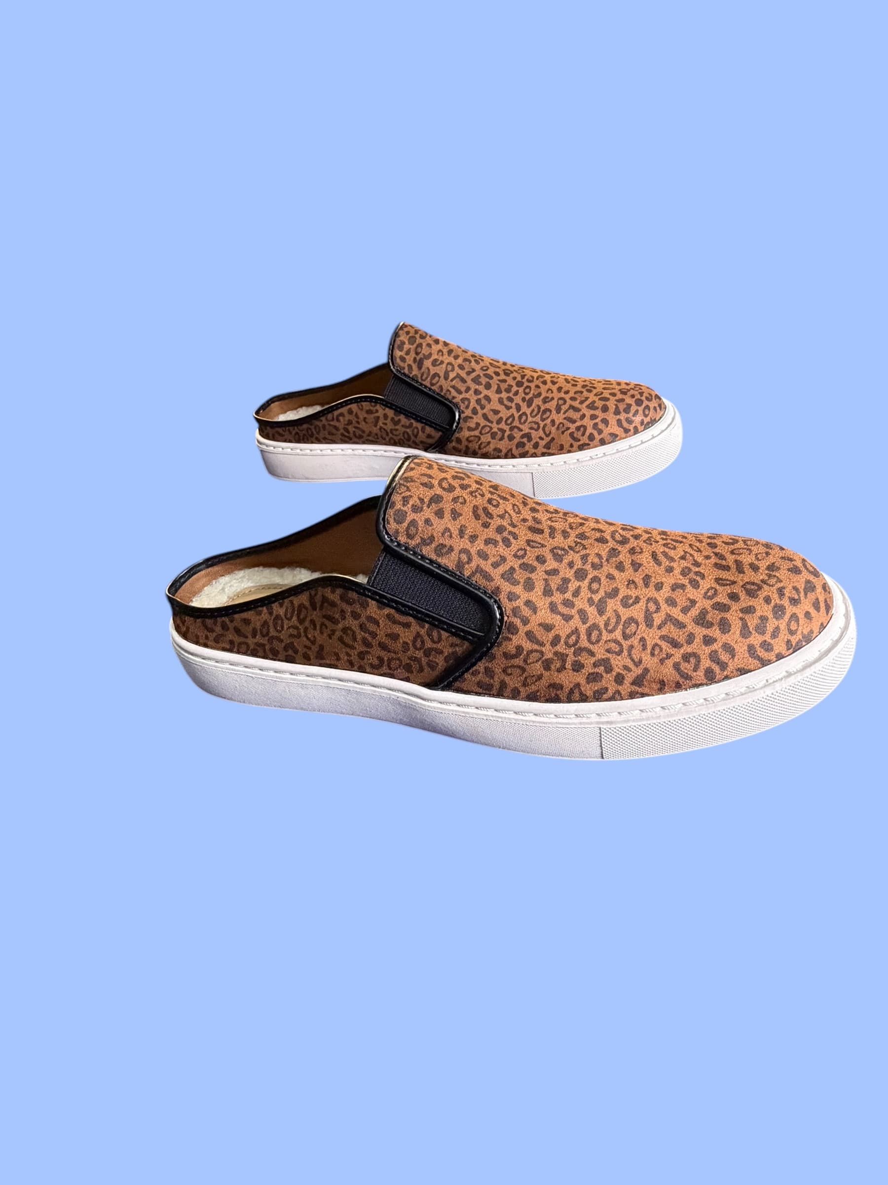 Time and Tru Leopard Print Slip-On Mule Sneakers Women's 9 Memory Foam Cheetah - Thumbnail 2