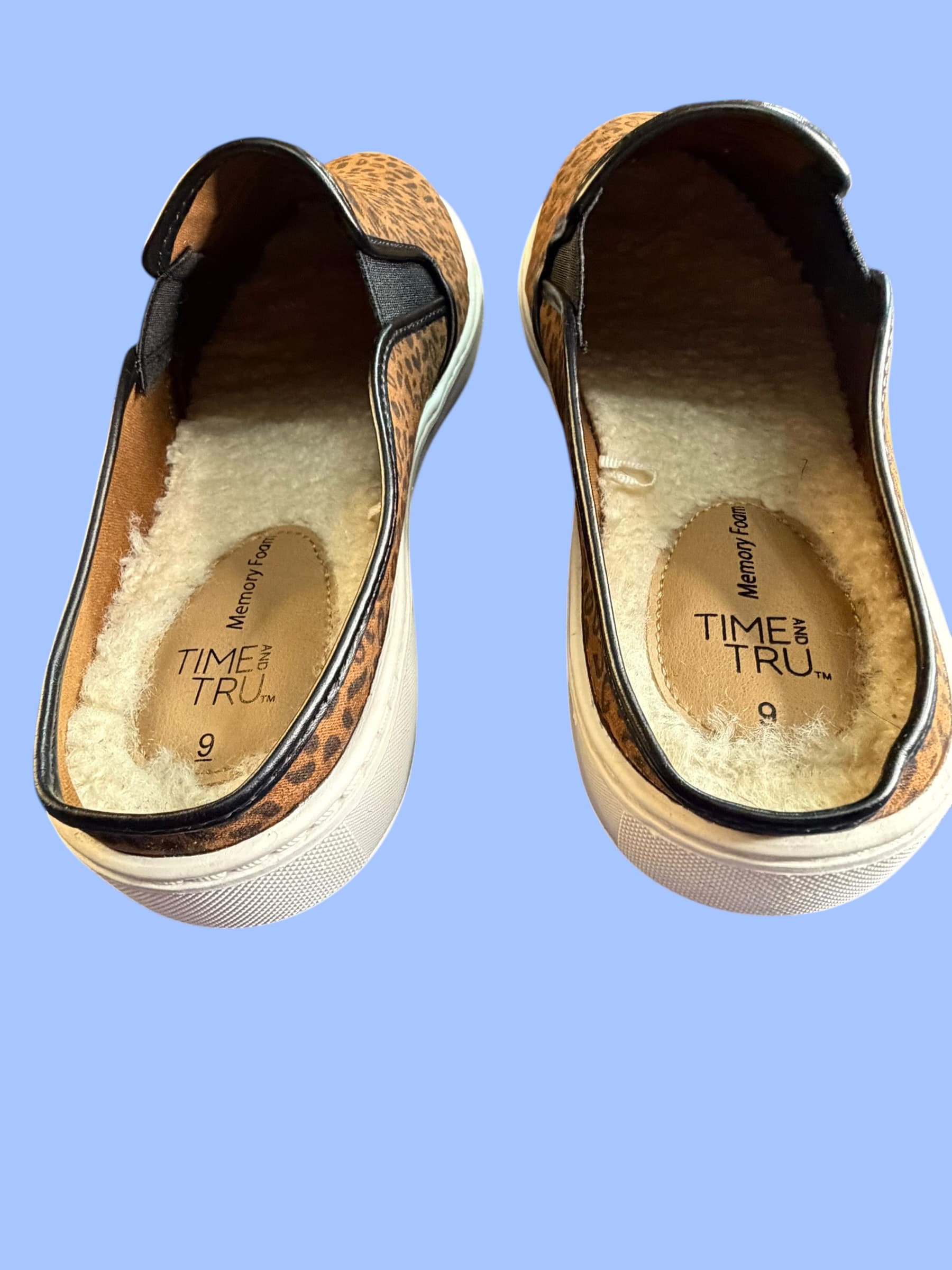 Time and Tru Leopard Print Slip-On Mule Sneakers Women's 9 Memory Foam Cheetah - Thumbnail 6