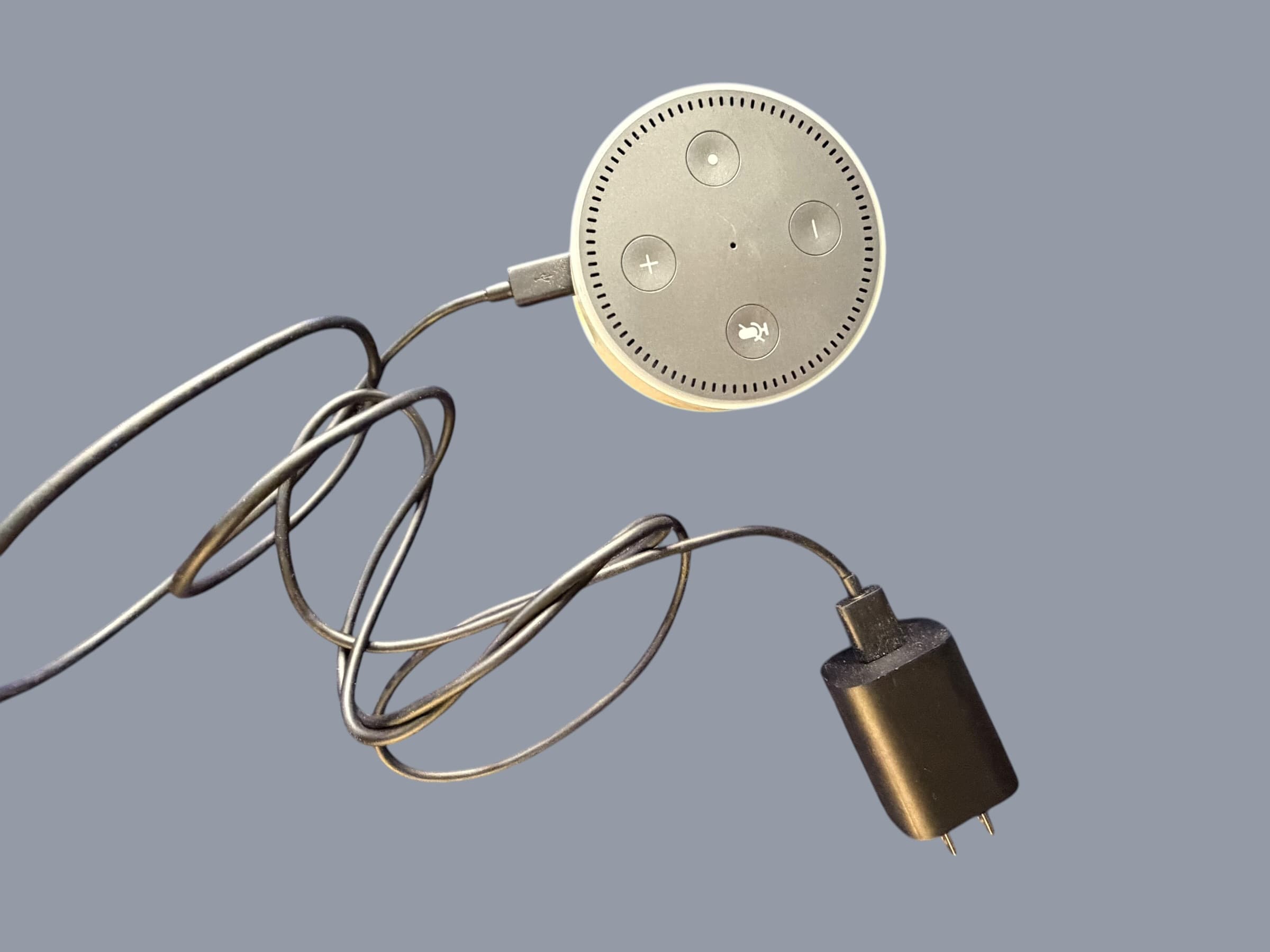 Amazon Echo Dot 2nd Generation White Smart Speaker Alexa Voice Control w/ Power Adapter - Thumbnail 2