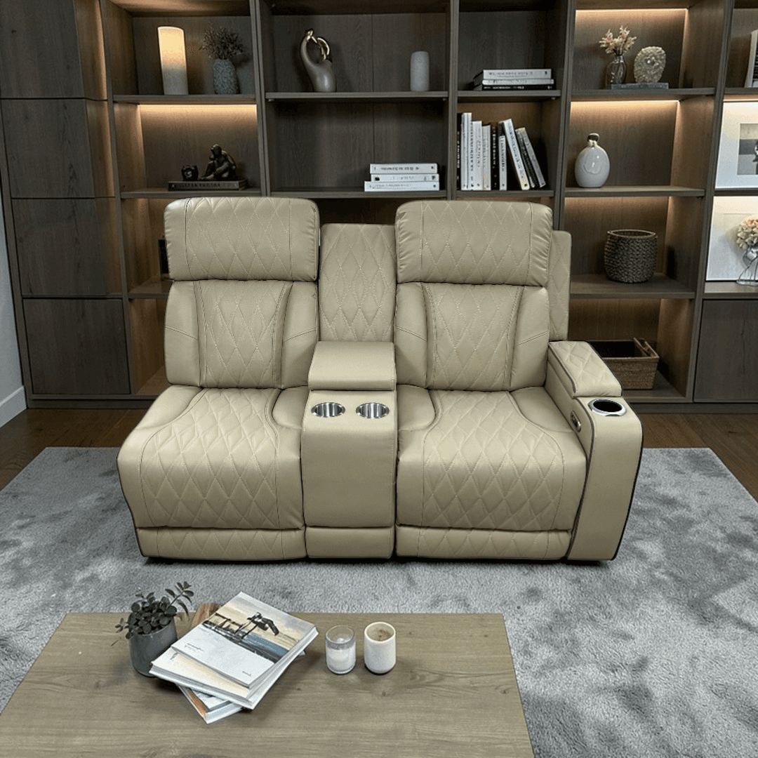 Latitude Run Power Leather Reclining Sofa With Led, Hide-Away Storage and Wireless Charger - Image 1