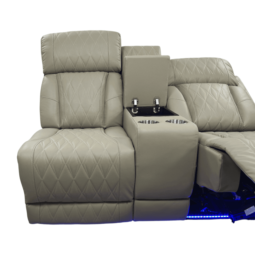 Latitude Run Power Leather Reclining Sofa With Led, Hide-Away Storage and Wireless Charger - Thumbnail 13