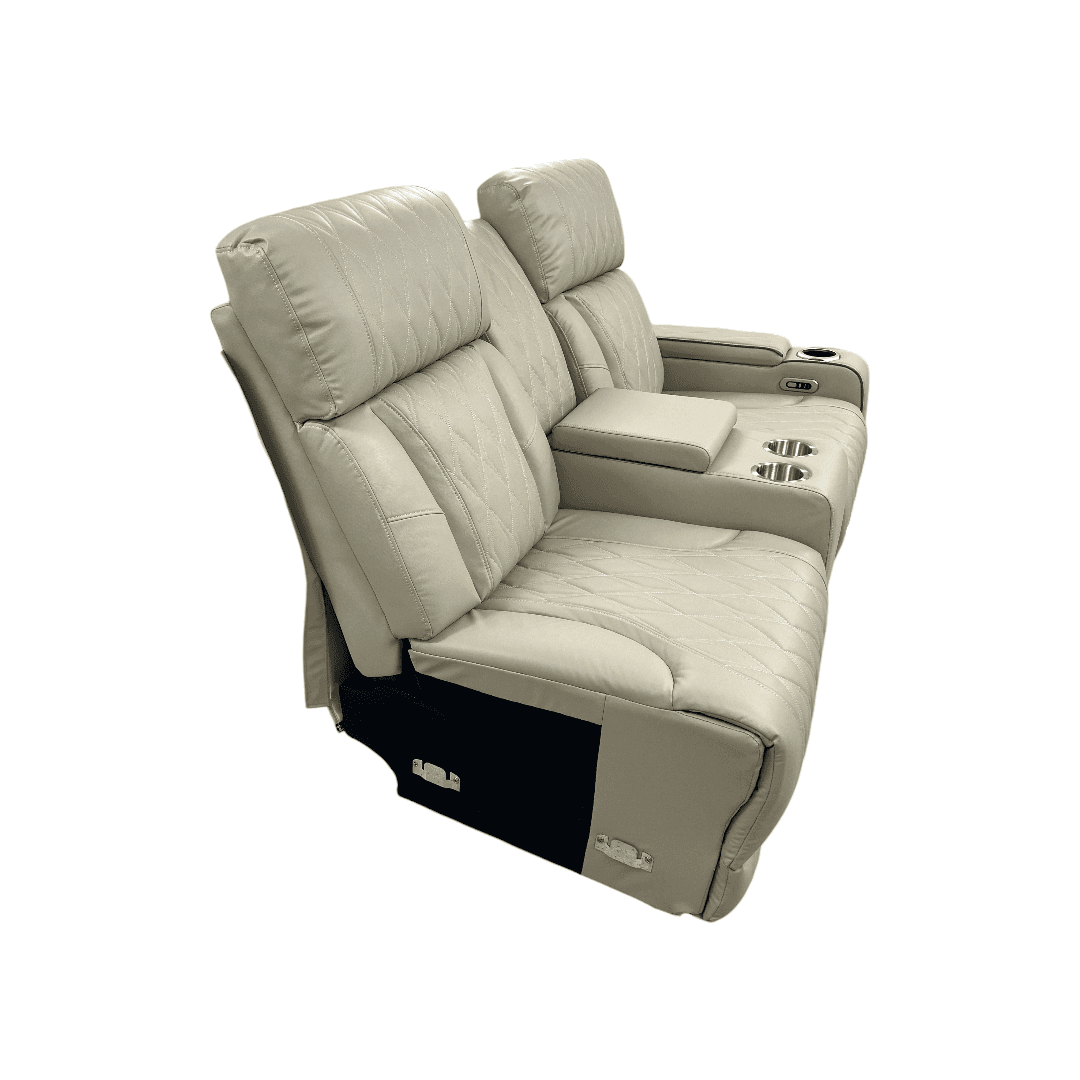 Latitude Run Power Leather Reclining Sofa With Led, Hide-Away Storage and Wireless Charger - Thumbnail 4